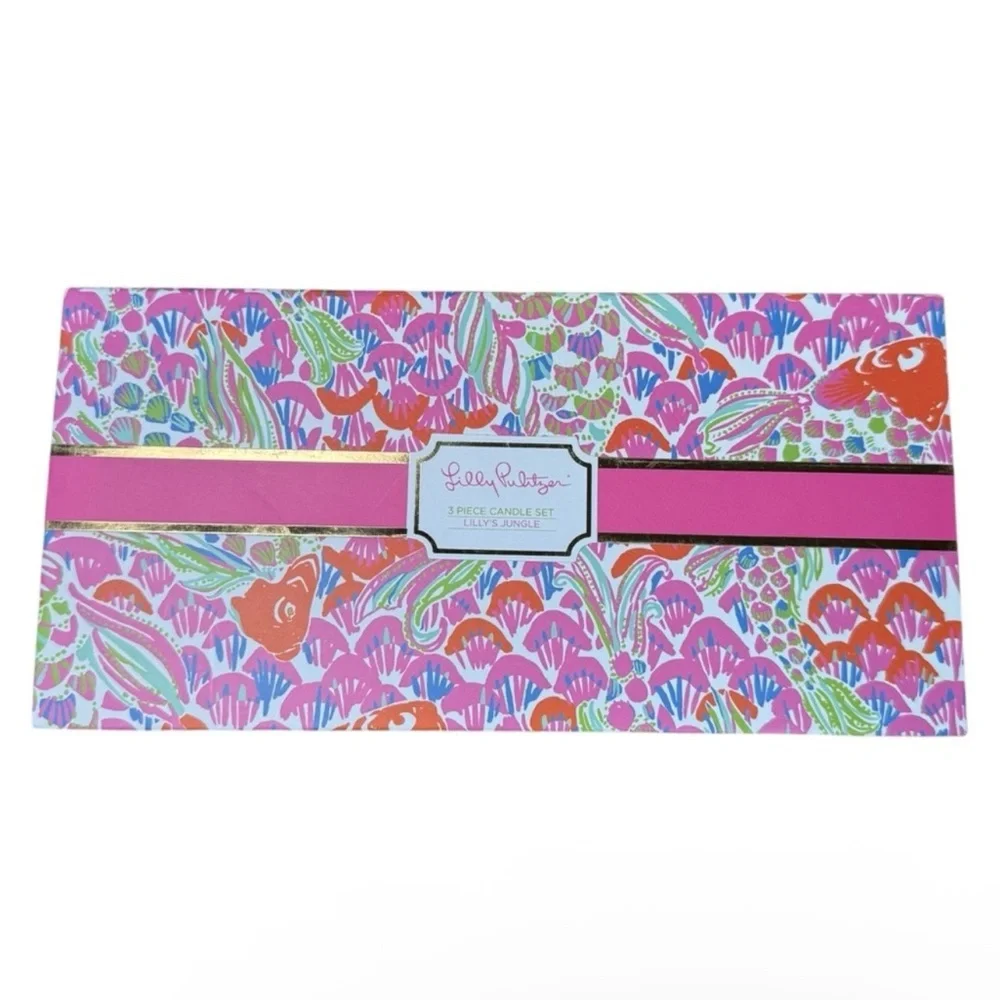 Lilly Pulitzer “Lilly’s Jungle” 3 Piece Soy Votive Candle Set NEW IN BOX